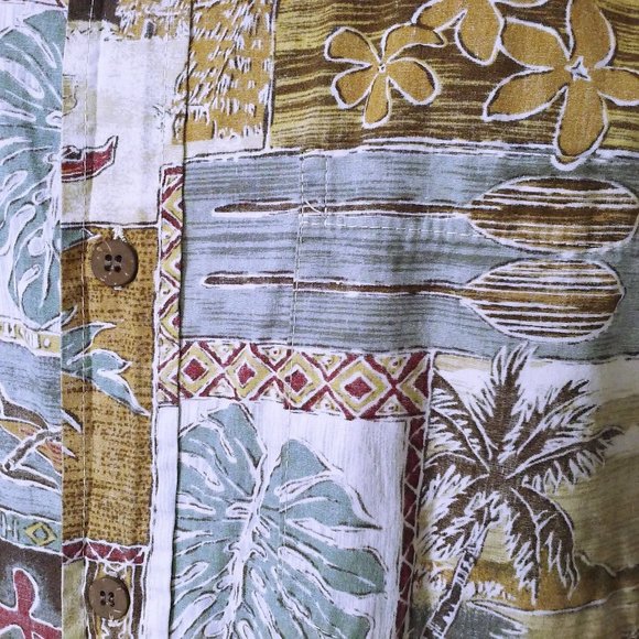 Lot of 2 Vintage Aloha Shirts Bishop Street Hawaii -L Pocket SSL Vents Tropical - Picture 12 of 12